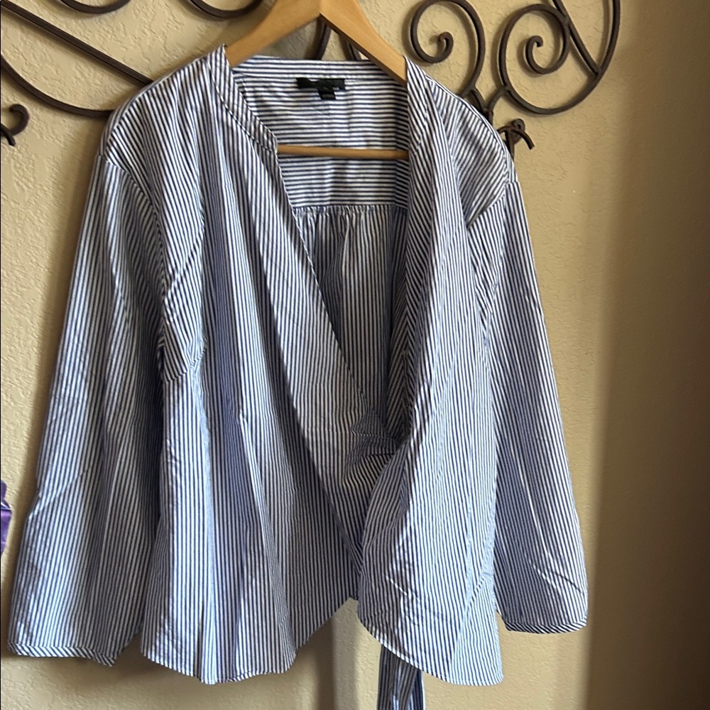 J. Crew Navy and White Striped Blouse - Picture 5 of 7